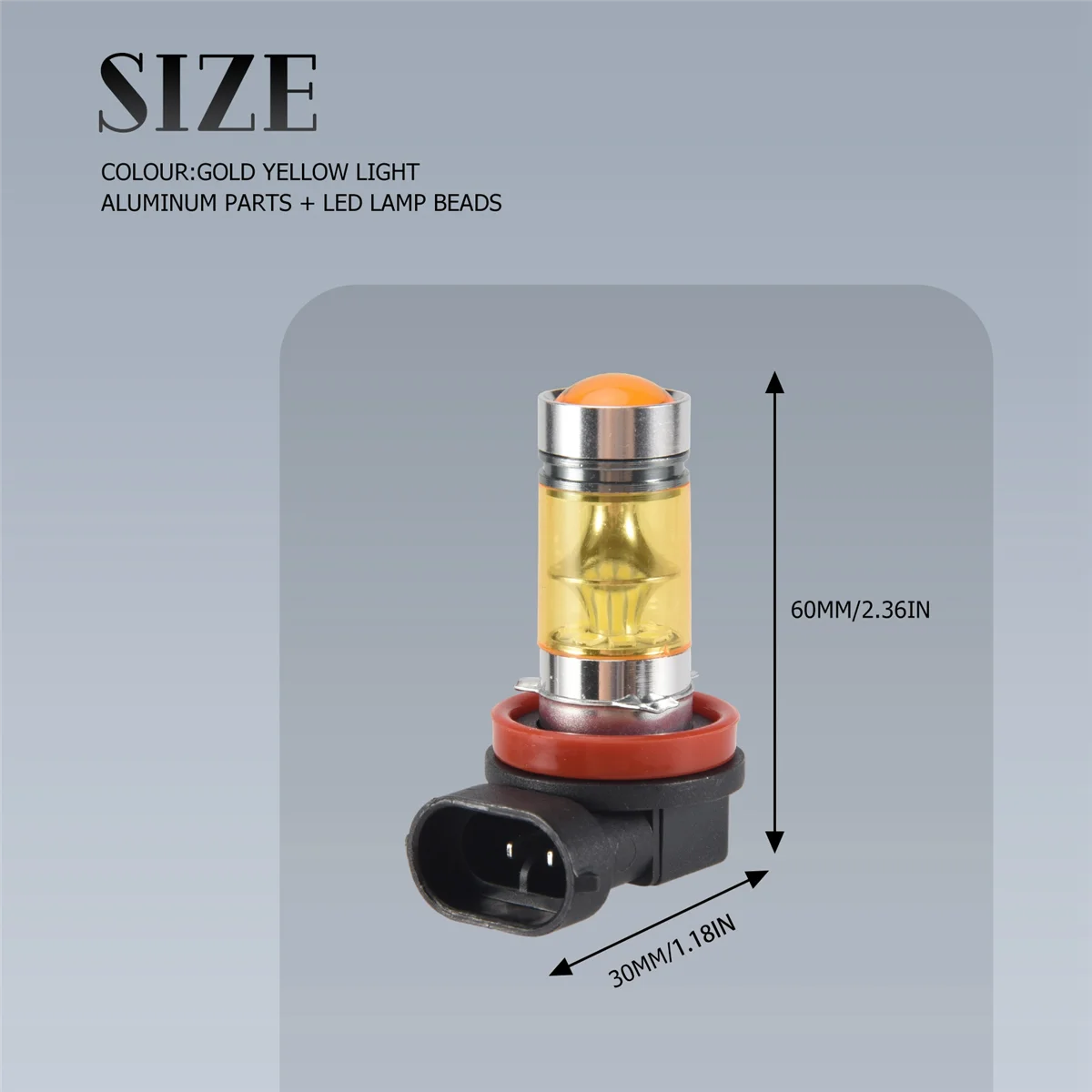 2 X светодиодные лампы высокой мощности 100 Вт H8 H11 желтая противотуманная лампа 2828