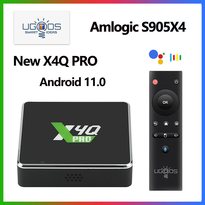 

Приставка Смарт-ТВ UGOOS X4Q X4 PRO, 4 + 32/64 ГБ, Amlogic S905X4, Android 11