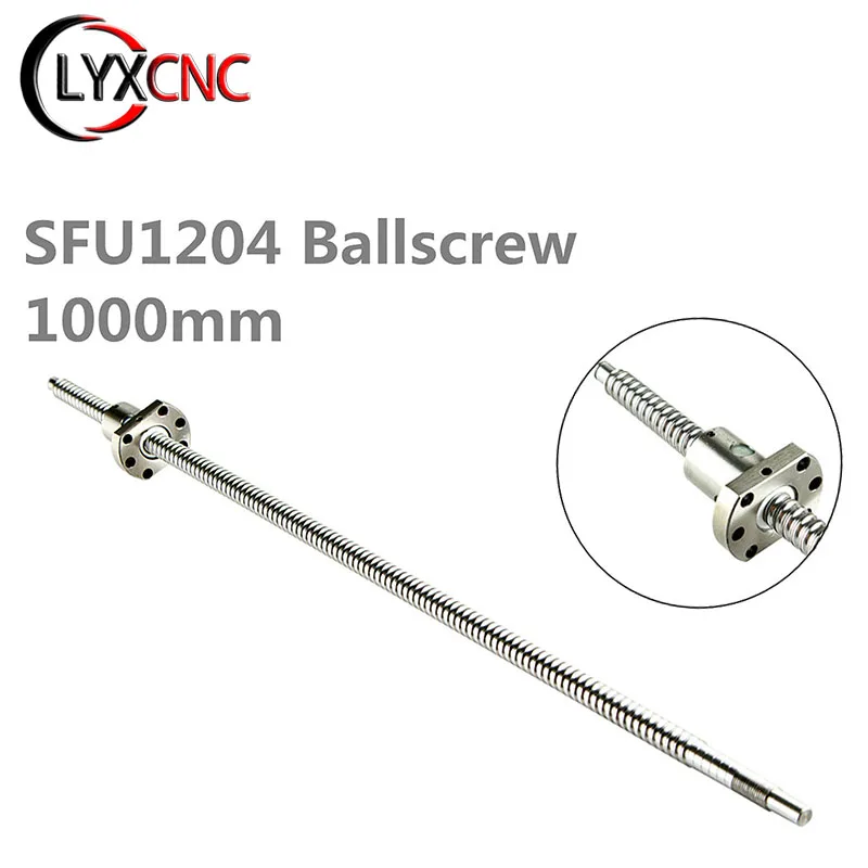 

2pcs SFU1204-1000mm Rolled Ball Screw C45 With Flange Single Ball Nut End Machined For CNC 3D Printer Parts Customizable Length