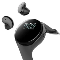 latest mini 2 in 1 waterproof earphone headphone headset tws true wireless smartwatch smart watch with earbuds