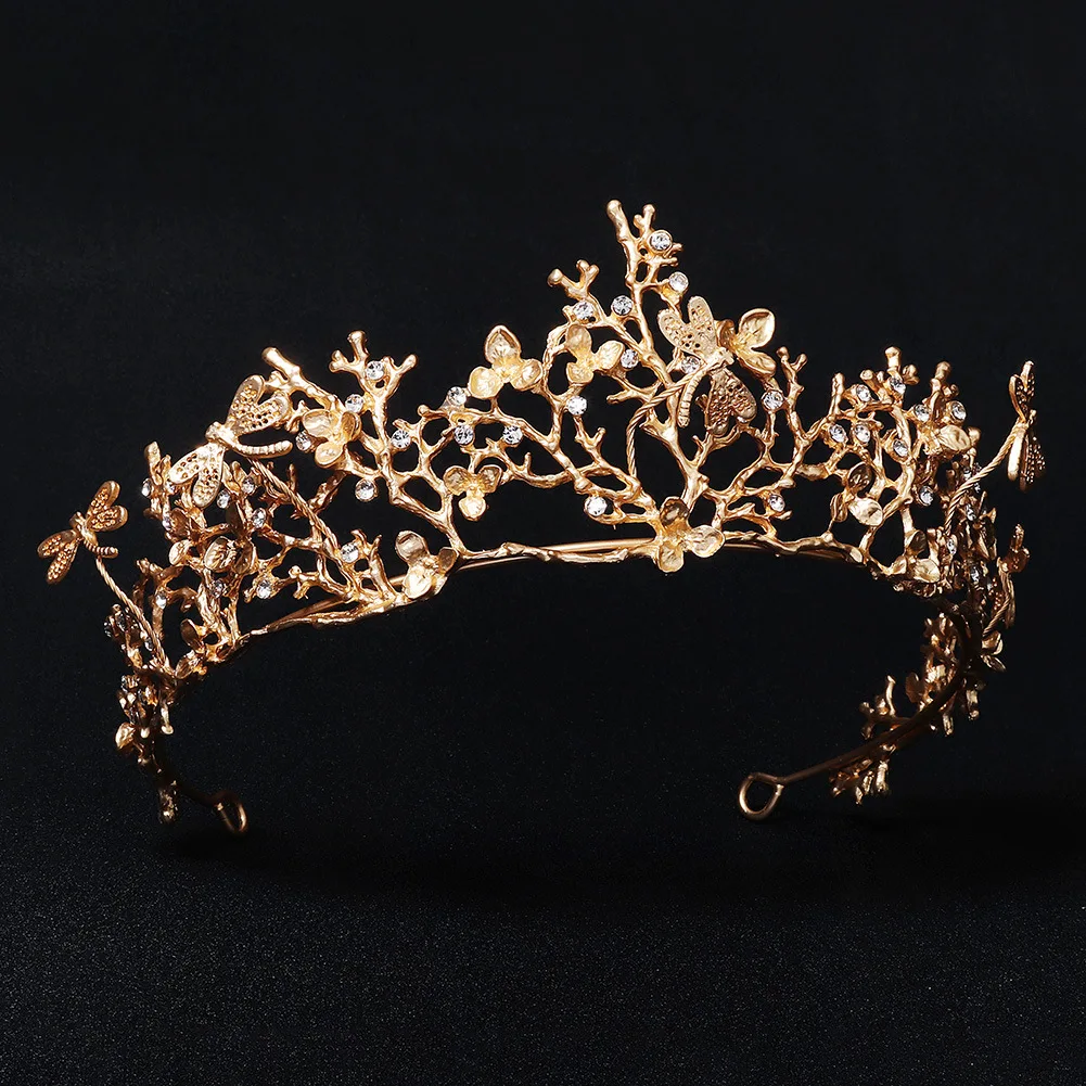

Tiara Wedding Crown Brides Tiaras and Headdresses Alloy Rhinestone Bridal Tiara Retro Court Style Tiaras Y Tocados Novias