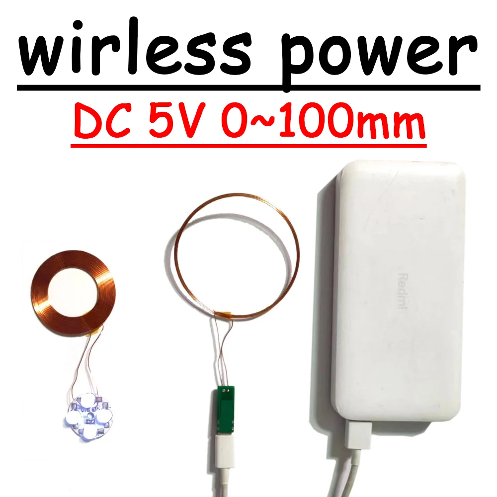 

0-100mm Type-c USB Wireless Power Supply Wireless Charging Transmitter Led Receiver Scientific Experiment Coil Induction Light