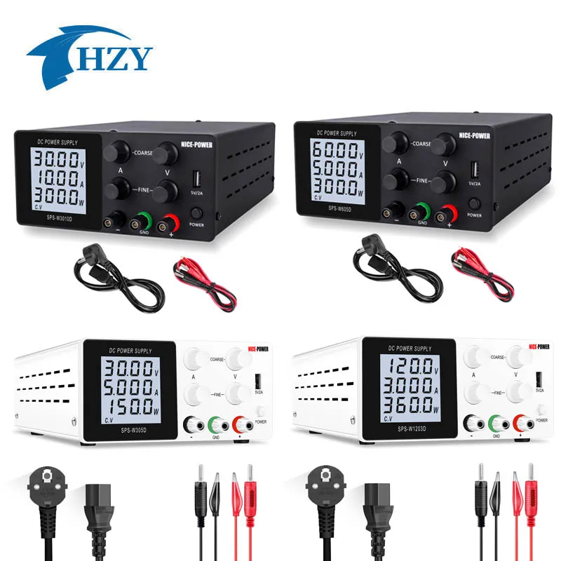 

Professional Digits LCD Display USB Switching Lab DC Power Supply Adjustable 120V 60V 30V 10A 5A 3A Professional Bench Source
