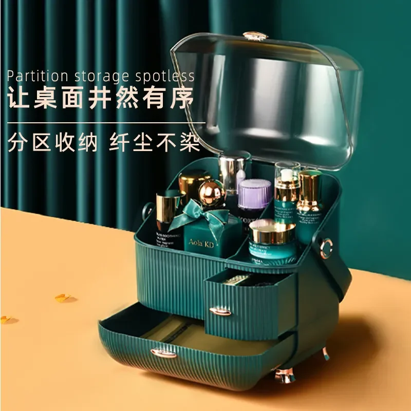 

2023 Transparent Cosmetic Storage Box Makeup Drawer Organizer Jewelry Nail Polish Make Up Container Desktop Beauty Storage Case