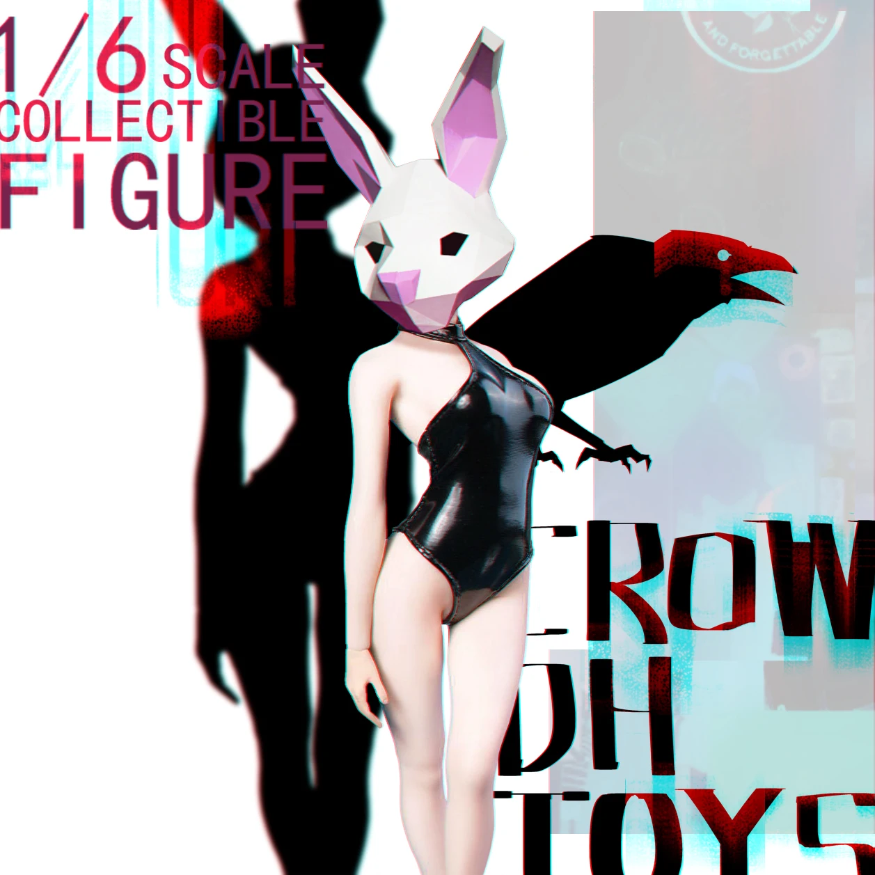 

1/6 CROW DH TOYS Fahion Female Doll Clothes PU Sexy Bodysuit Red Swimsuit for 12 Inch Slim Action Figure Body