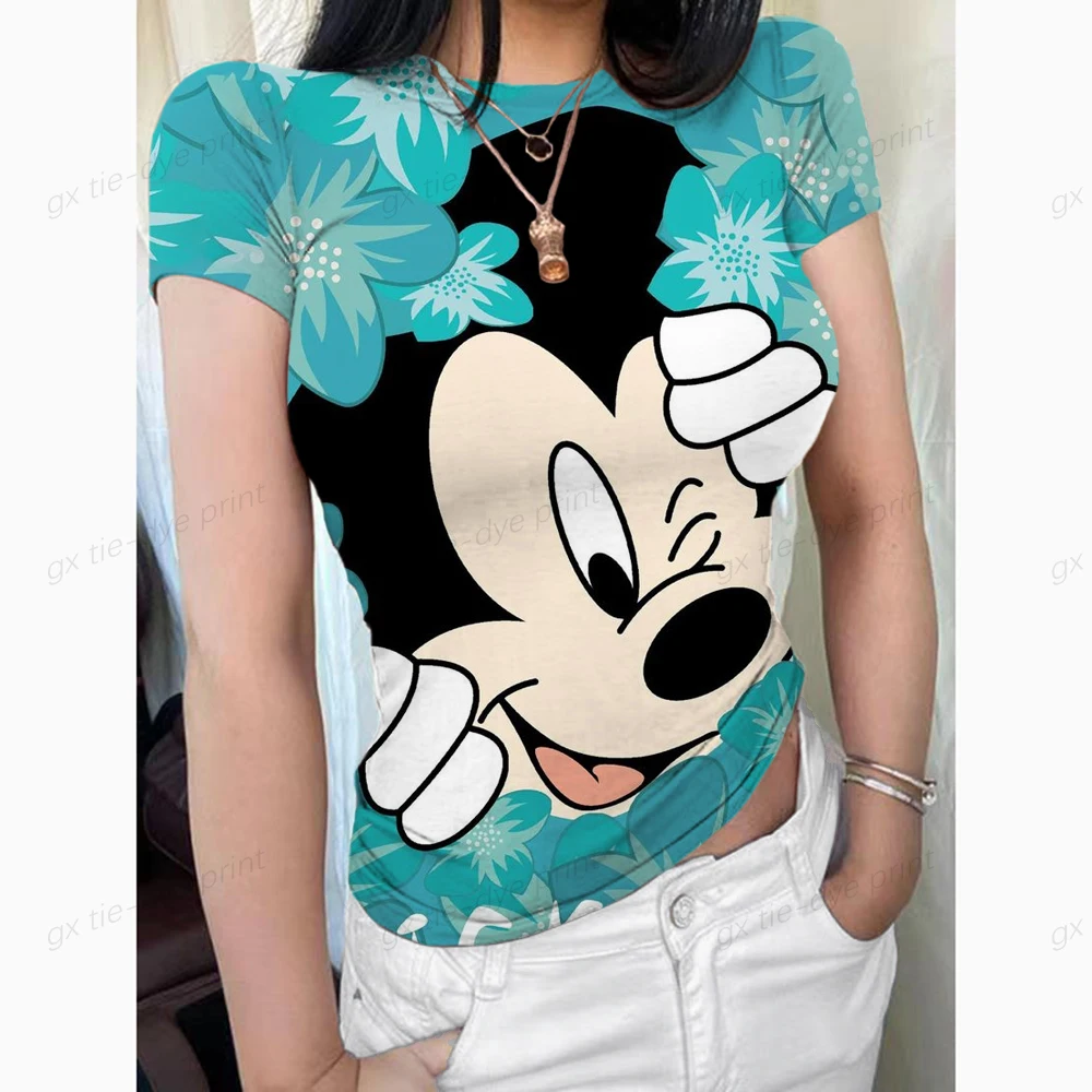 

Женская облегающая футболка с принтом Минни Маус, 3x
