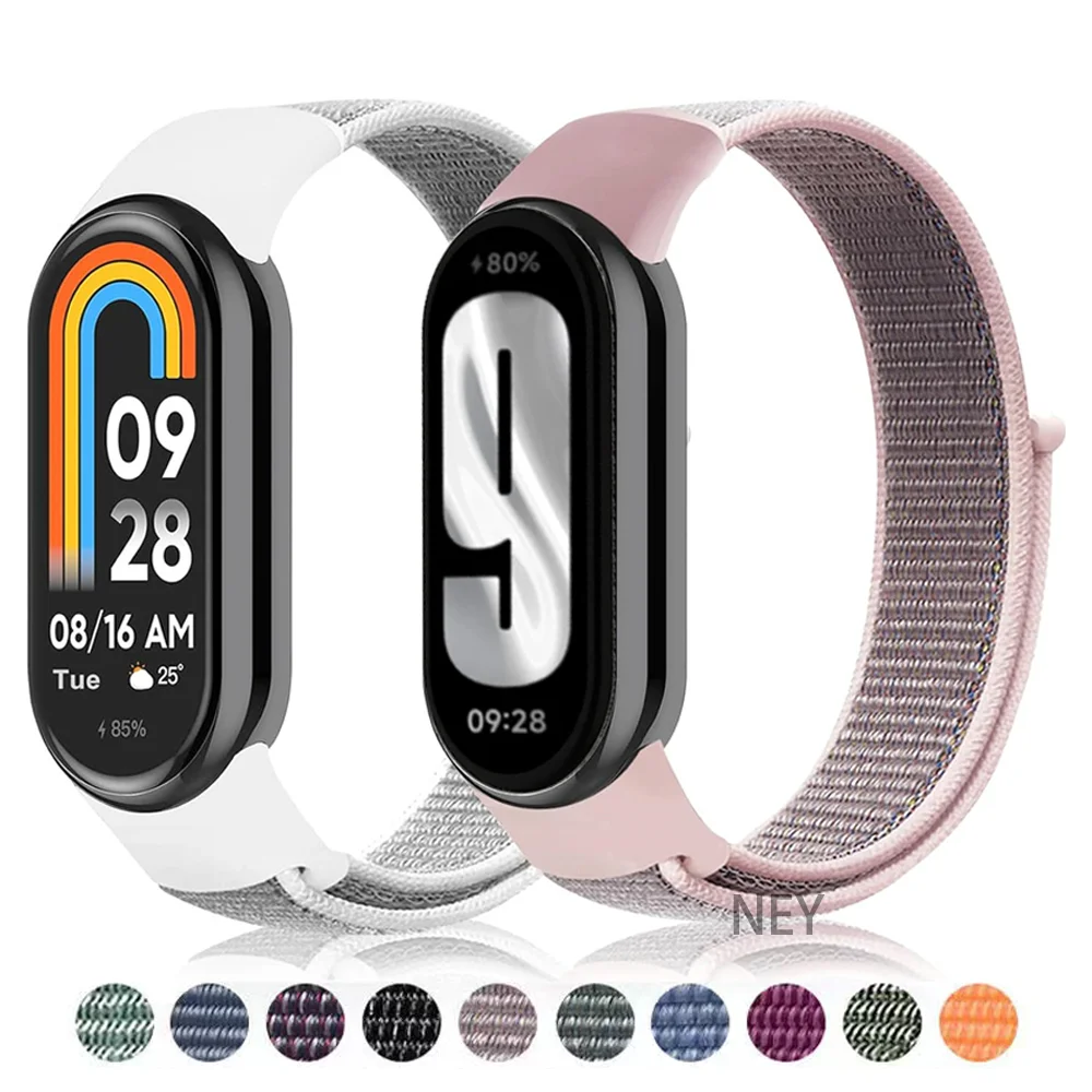 Нейлоновый ремешок с петлей для умных часов Xiaomi mi Band 9 спортивный miband8 NFC дышащий