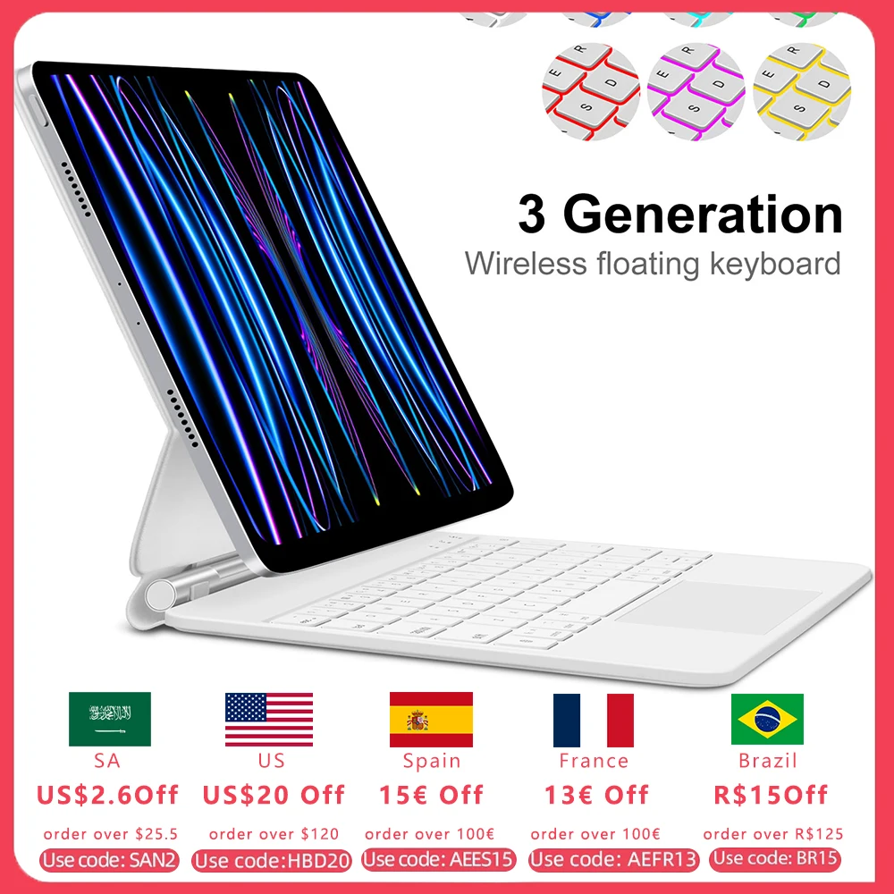 GOOJODOQ Magic Keyboard for iPad Pro 11 12 9 12.9 Air 4 Air 