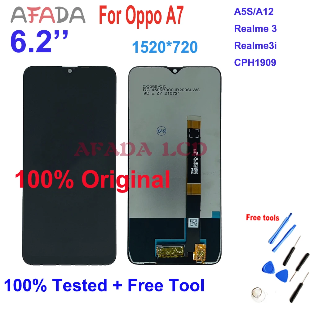 

6.5'' For Oppo A7/A5S/A12 CPH1909 LCD Touch Screen Digitizer Assembly Replacement Realme3/Realme3i LCD Display