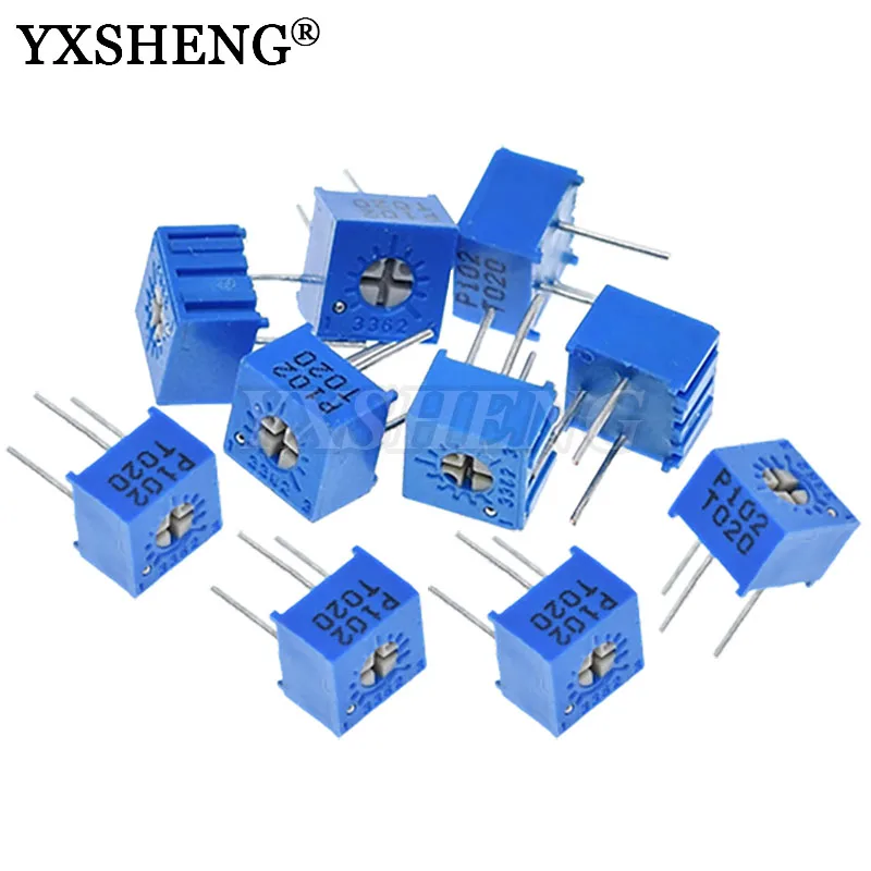 

10Pieces 3362P Resistance Series 101 201 501 102 202 502 103 Trimpo Trimmer Potentiometer 3362 500R 1K 2K 5K 10K 20K 50K 100K 1M
