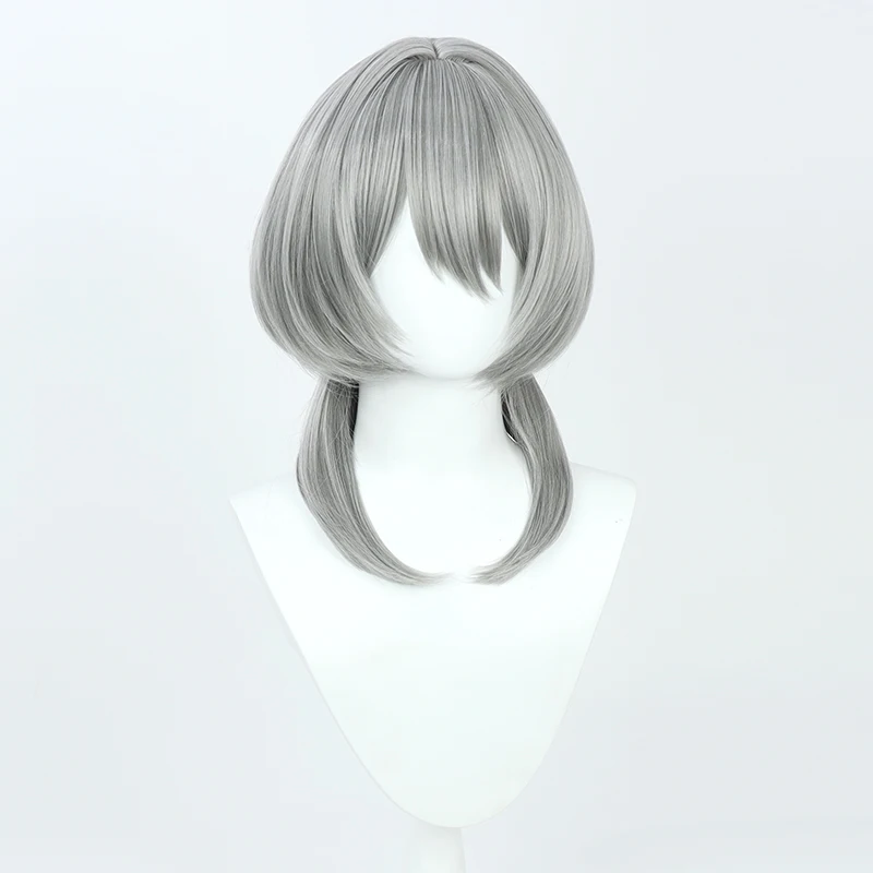 Парик для косплея Hoolheyak Arknights серые короткие синтетические волосы термостойкие