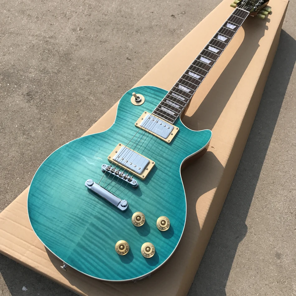 

LP 1959 R9 Electric Guitar Blue Sunburst Color Chrome Hardware Rosewood Fingerboard Free Shipping