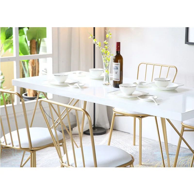 

Nordic Chair Modern Simple Dining Chair Leisure Makeup Chair Family Restaurant Creative Backrest Iron Art