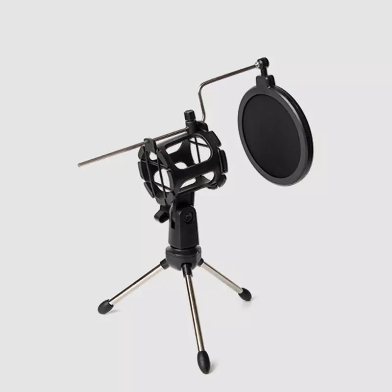 

Microphone Stand Desktop Tripod for Computer Video Recording with Mic Windscreen Filter Cover