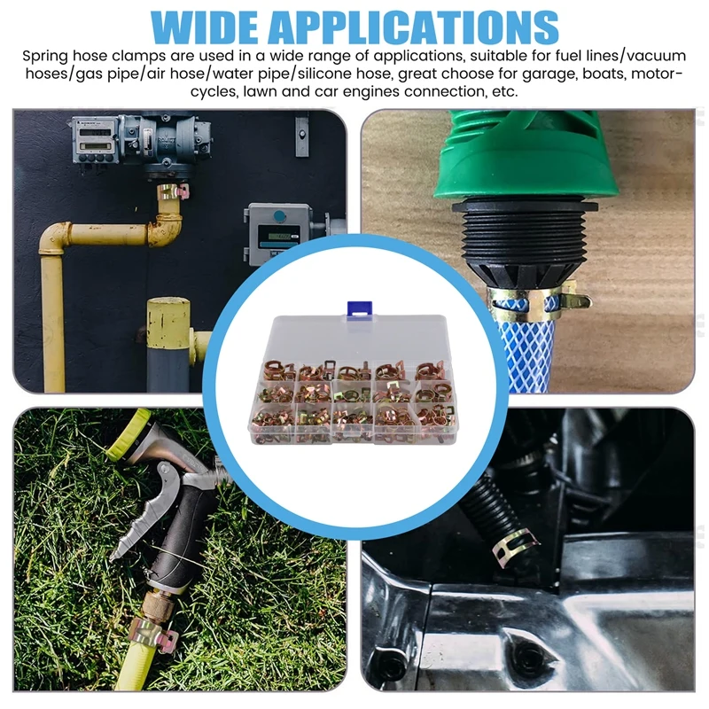 115 шт. пружинные зажимы для шланга 6-22 мм цинковый пружинный зажим топливная линия