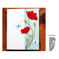 rose flower plant border scrapbooking stencil template for diy embossing paper photo album greeting gift cards cut die