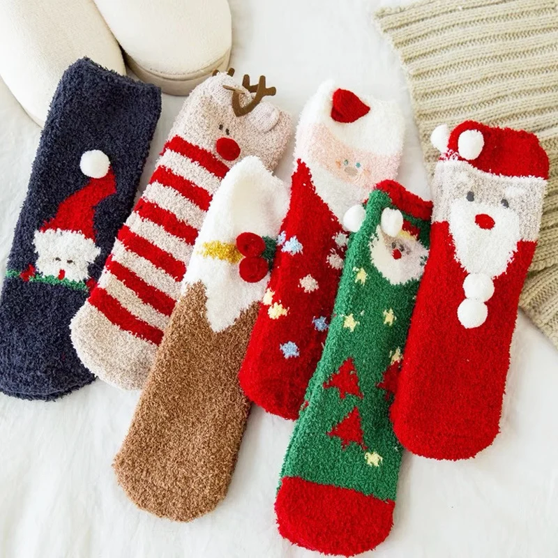 

Женские рождественские носки, Забавный Рождественский Санта-Клаус, елка, снежинка, лось, снег, хлопковая ткань, Мужские новогодние забавные носки, украшение