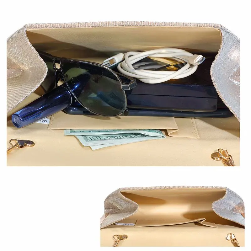Glitter Clutch Purses for Women Evening Bags and Clutches Flap Envelope Handbags Formal Wedding Party Prom Purse(Champagne)