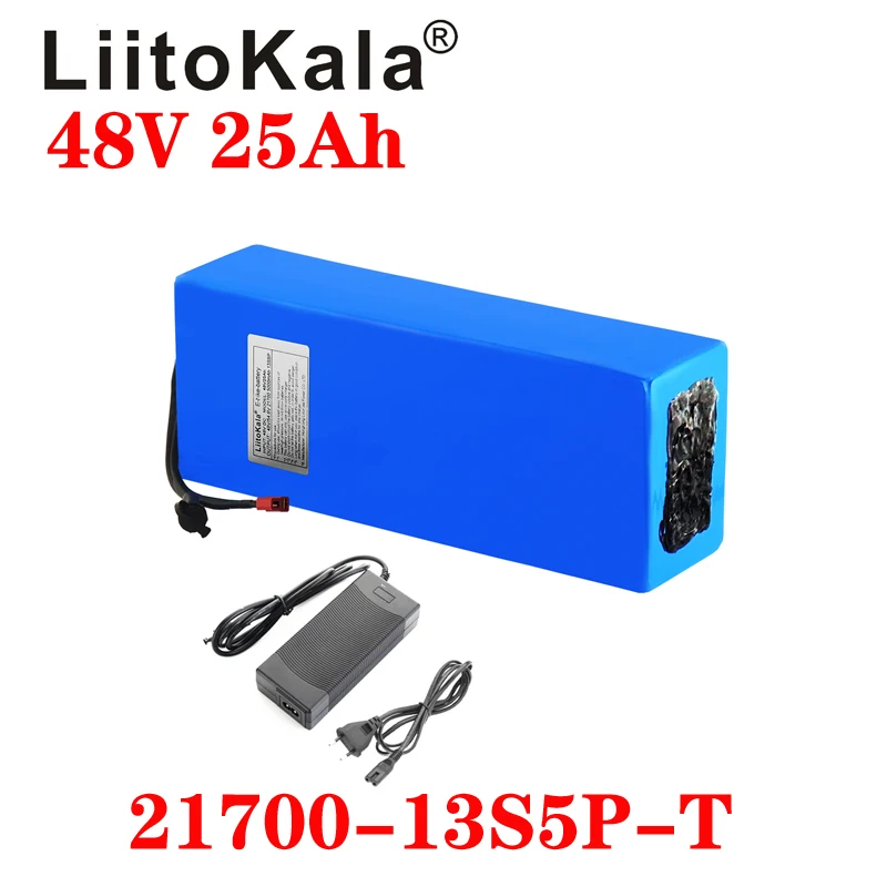 Аккумулятор для электрического велосипеда LiitoKala 48 В 25 Ач 21700 5000 мАч 13S5P 500 Вт