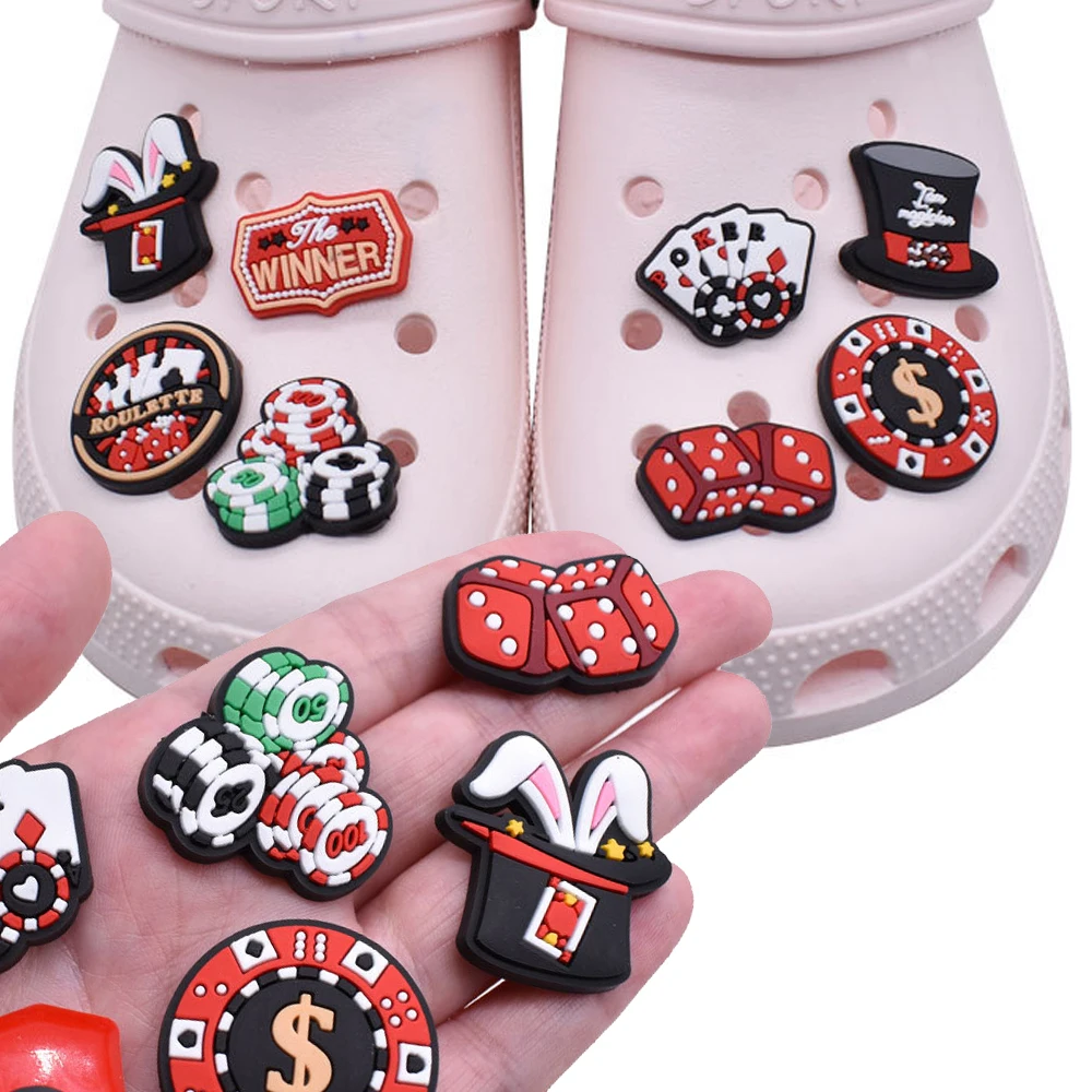 

Wholesale 1pcs PVC Shoe Charms for Crocs Magic Badge Women Sandals Buckle Kids Pins Decoration Jeans Men Accessories X-mas Gift