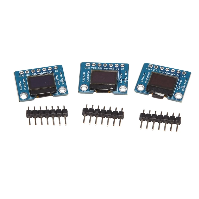 

3Pcs 0.42 Inch 7 Pins OLED Display Screen LCD Module SPI Interface Module SSD1306
