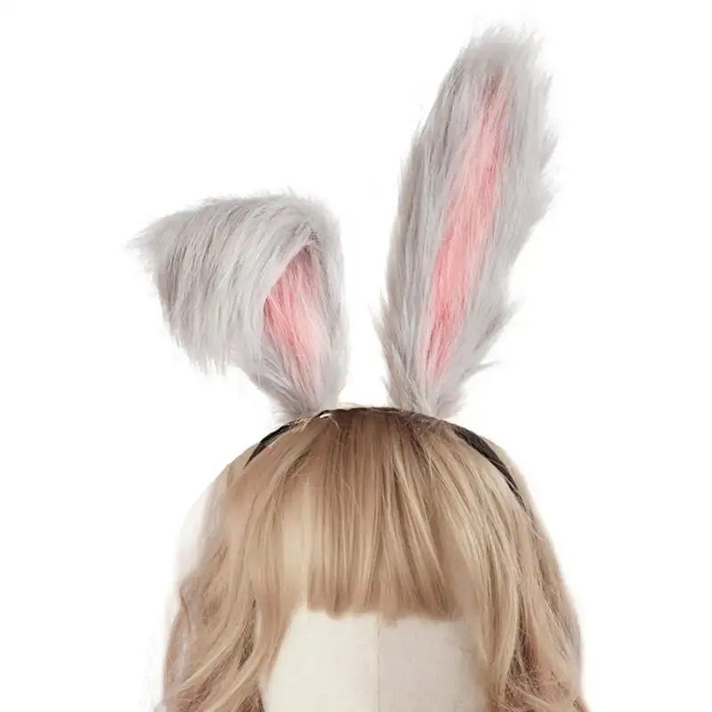 

Rabbit Ears Hairband Cute Animal Ears Women Bunny Hairband (Gray)