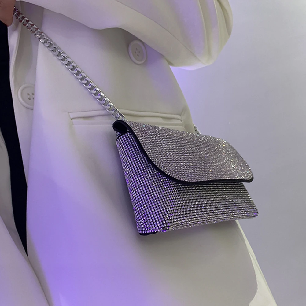 

Модная женская блестящая вечерняя сумка-клатч с кристаллами