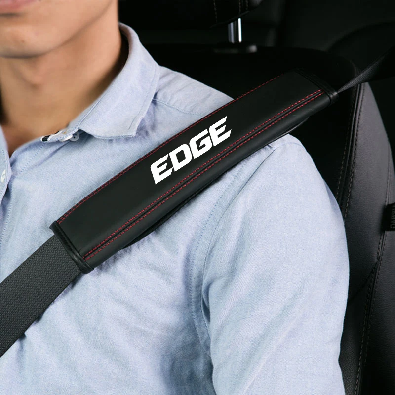 

For ford Edge 1pc Cowhide Car Interior Seat Belt Protector Cover For car Auto Accessories