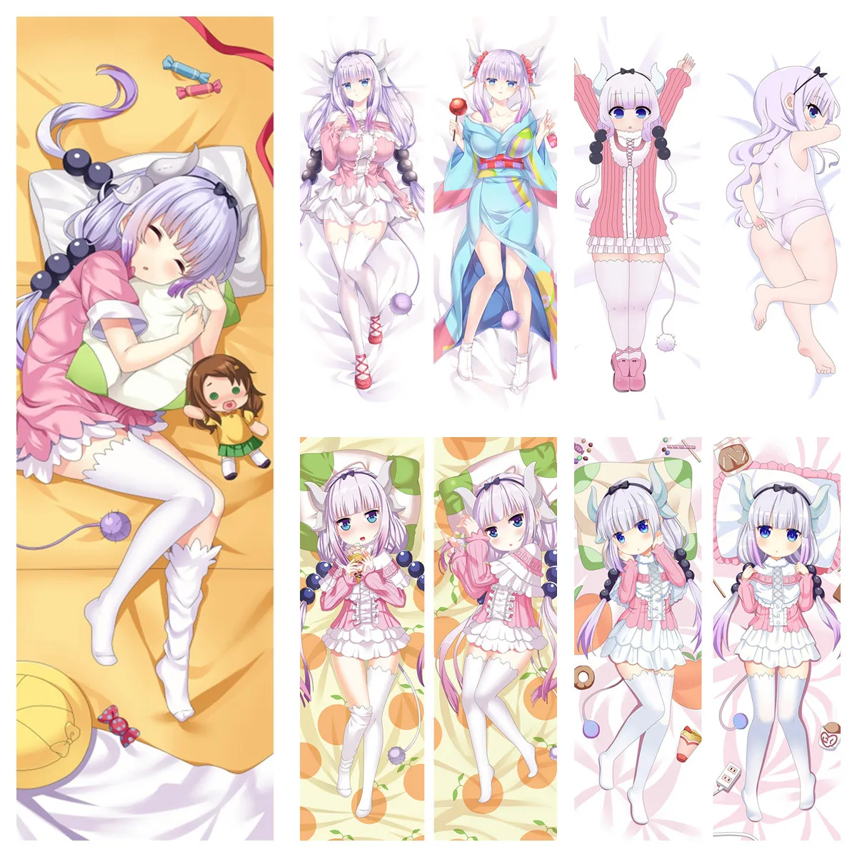 

Anime Dakimakura Miss Kobayashi's Dragon Maid Kanna Kamui Pillowcase DIY Custom Cosplay Pillow Hugging Body Pillow Cover Case