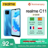 Global Version                  Realme C11 2021 2GB RAM 32GB ROM NFC Smartphone 6 5 Large Display 8MP Camera 5000mAh Battery Play Store
