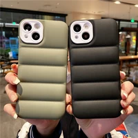 luxury down jacket cloth bread shockproof phone case for iphone 11 12 13 pro max mini xr x xs silicone puffer bumper soft cover