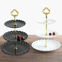 3 tier cake stand plastic tray display rack afternoon tea wedding party plates baking tableware cake decorating tools