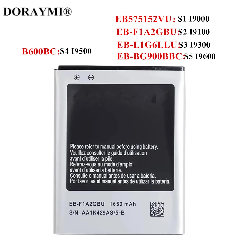 

Оригинальный аккумулятор для Samsung Galaxy S1, S2, S3, S4, S5, EB-BG900BBC EB-F1A2GBU, B600BC, Сменные Аккумуляторы для телефона с NFC