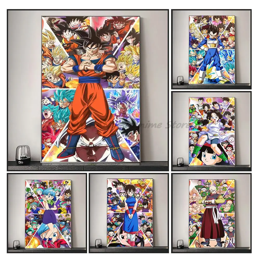 

dragon ball Goku Canvas paintings Prints Japanese anime figure Manga poster Pictures Living Room Decoration Cuadros Para Salon