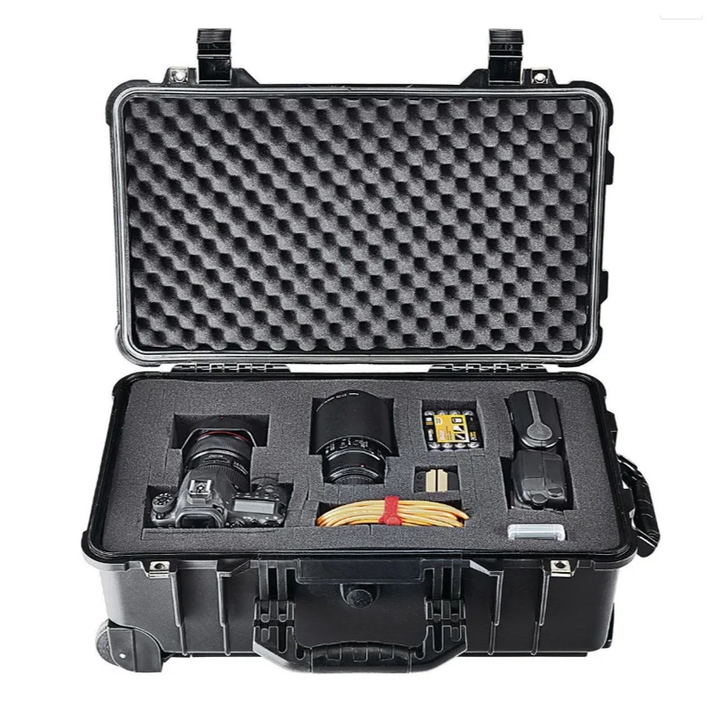 Waterproof Trolley Case Toolbox Tool Case Protective Camera  Equipment Storage Box With Pre-cut Foam
