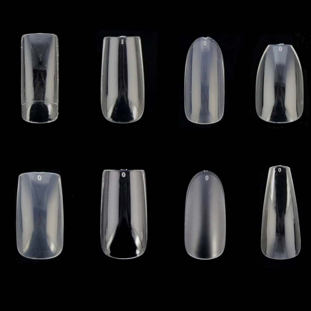 High-quality Folding Without Trace Clear Full/Half Cover Acrylic Ballet Coffin French Long/Short False Nail Tips Press On Nails