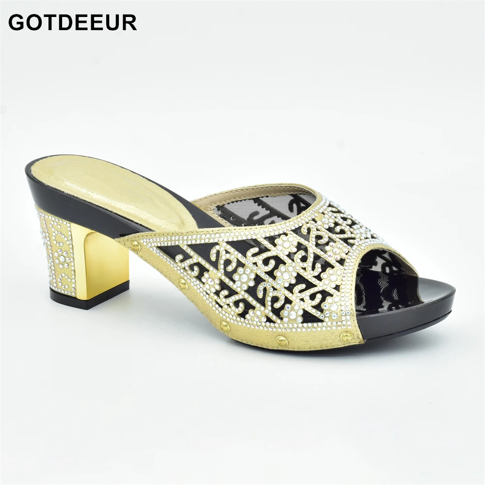 

Новое поступление, дизайнерские туфли, женские роскошные нигерийские вечерние туфли-лодочки 2018 года, украшенные стразы, свадебные туфли на ...