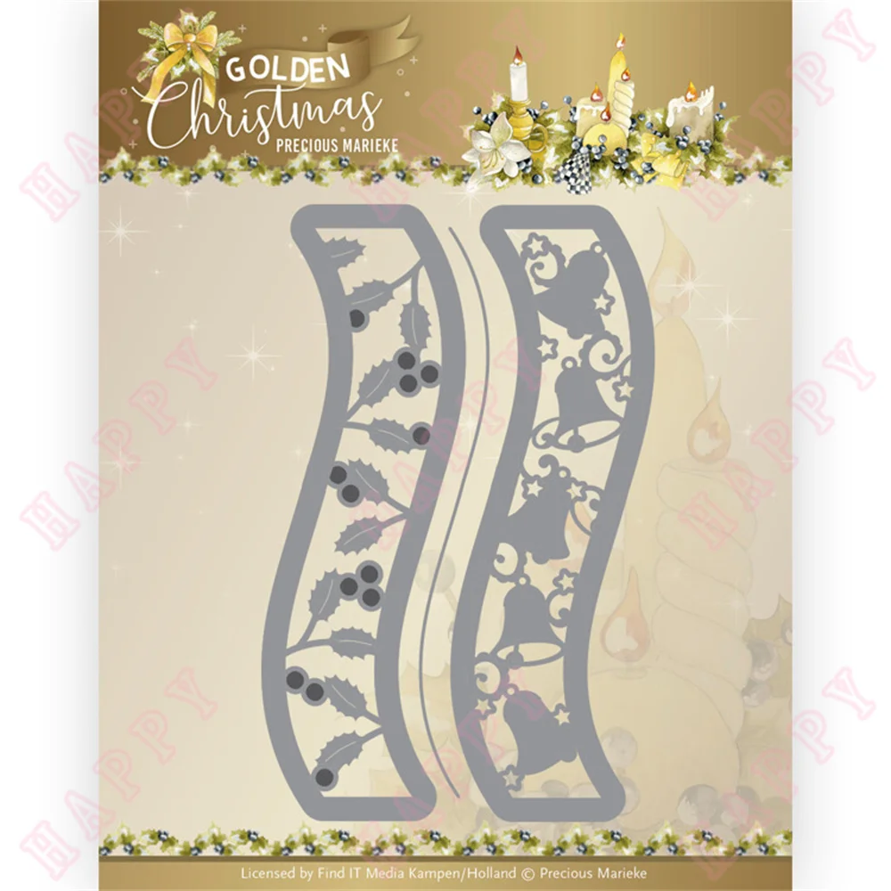 

2022 Christmas Bell Border Metal Cutting Dies Diary Template DIY Scrapbook Album Card Decoration Embossing Craft Handmade Moulds