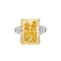 new fashion trend s925 silver inlaid 5a zircon colorful treasures ladies personality radiant cut square ring