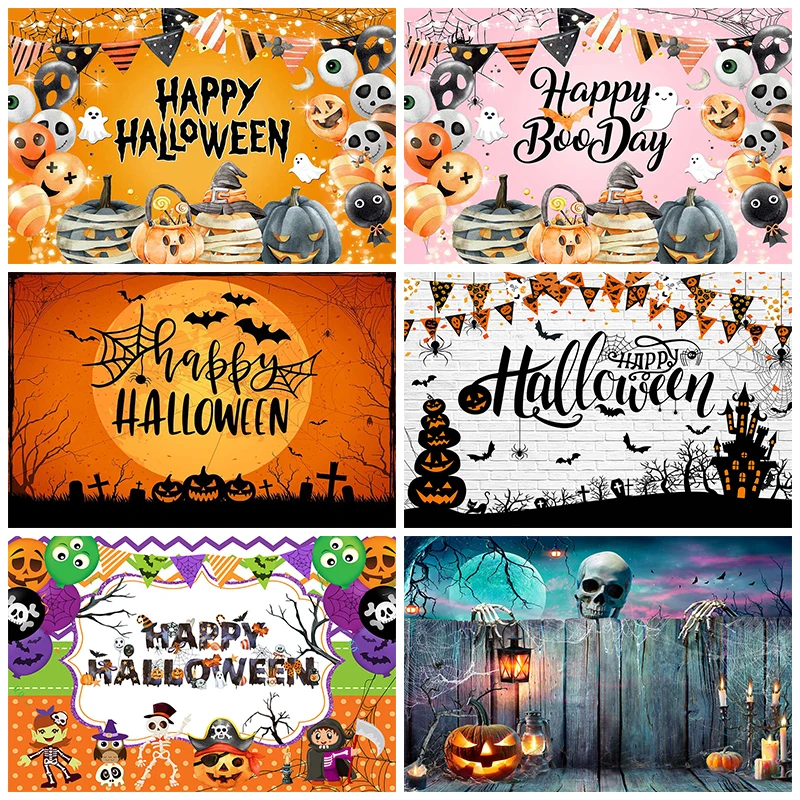 

Mocsicka Halloween Pumpkin Children Photography Background Horrible Party Birthday Banner Baby Shower Family Home Decorations
