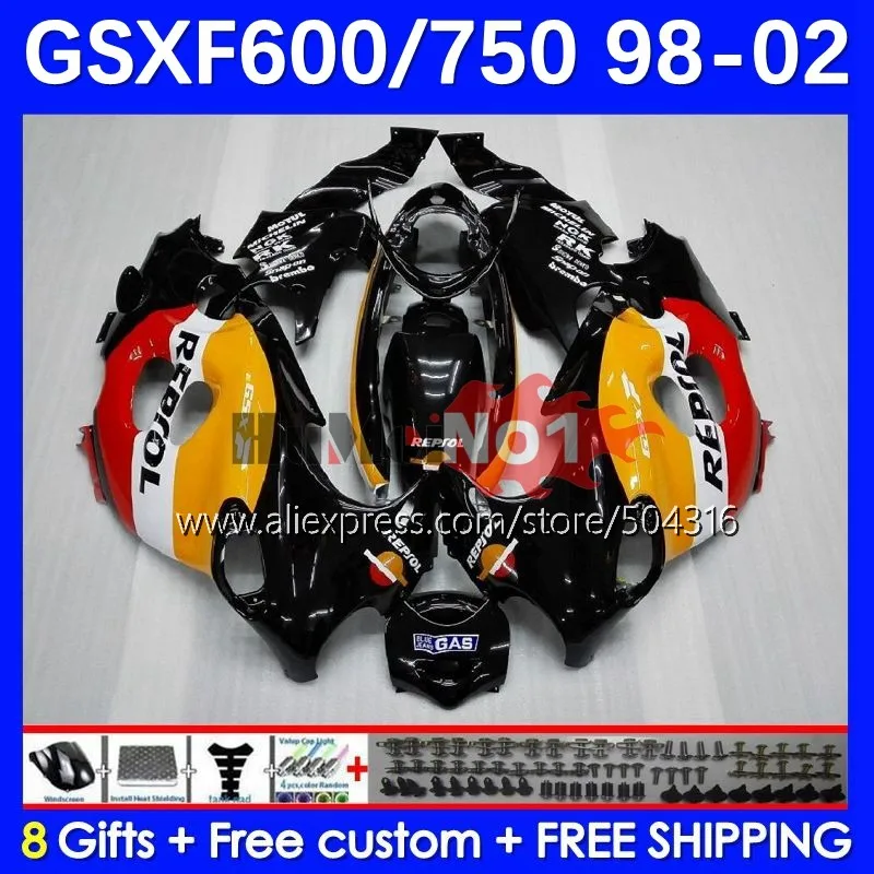 

Body For SUZUKI KATANA GSXF 750 600 GSXF750 12No.0 GSXF600 98 99 00 01 02 GSX750F 1998 1999 2000 2001 2002 Fairing Repsol Orange