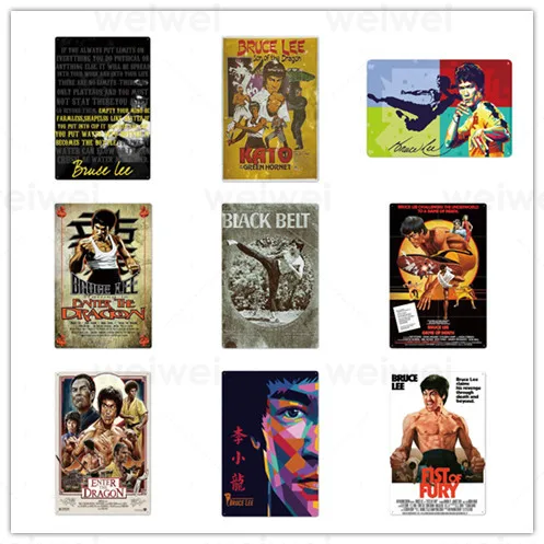 

WEIWEI Movie Metal Tin Sign Metal Poster Plaque Metal Vintage Poster Wall Decor for Bar Pub Club Bluce Lee Decorative Plate