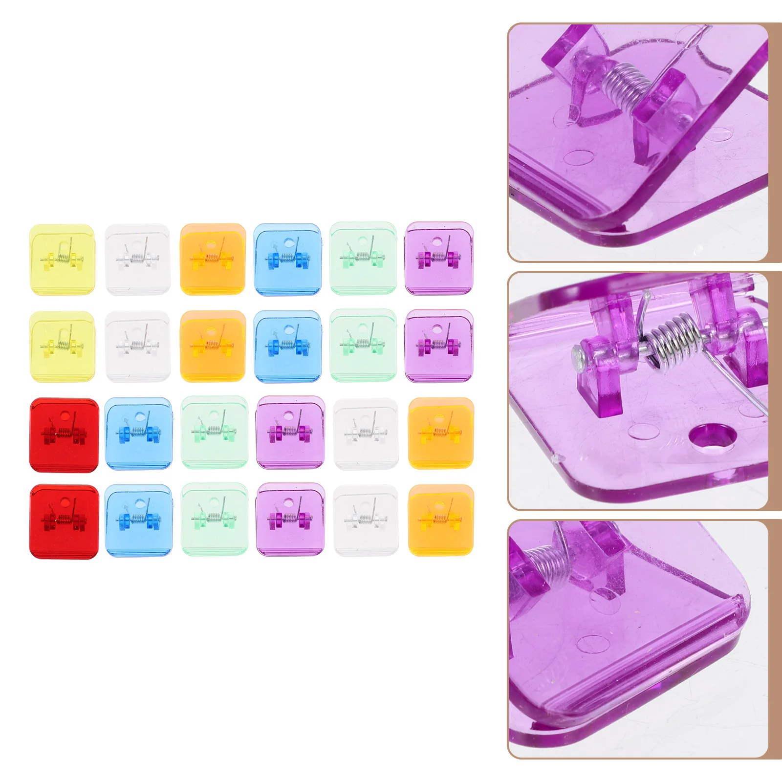 

24Pcs Household Plastic Clamps Portable Paper Clamps Multi-function Sealing Clips (Mixed Color)