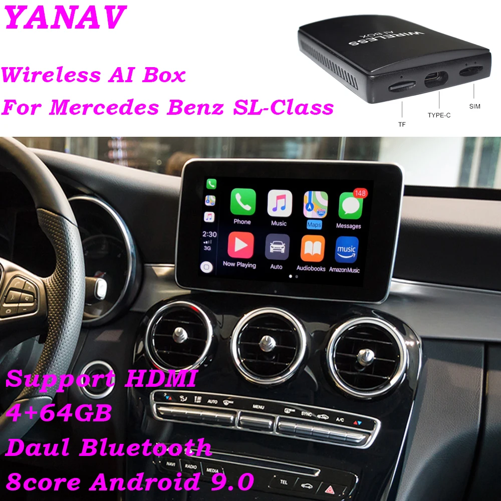 

Carplay Wireless Ai Box Android For Mercedes Benz SL Class 2017-2020 Android Auto Car Radio Multimedia Player Smart Box HDMI