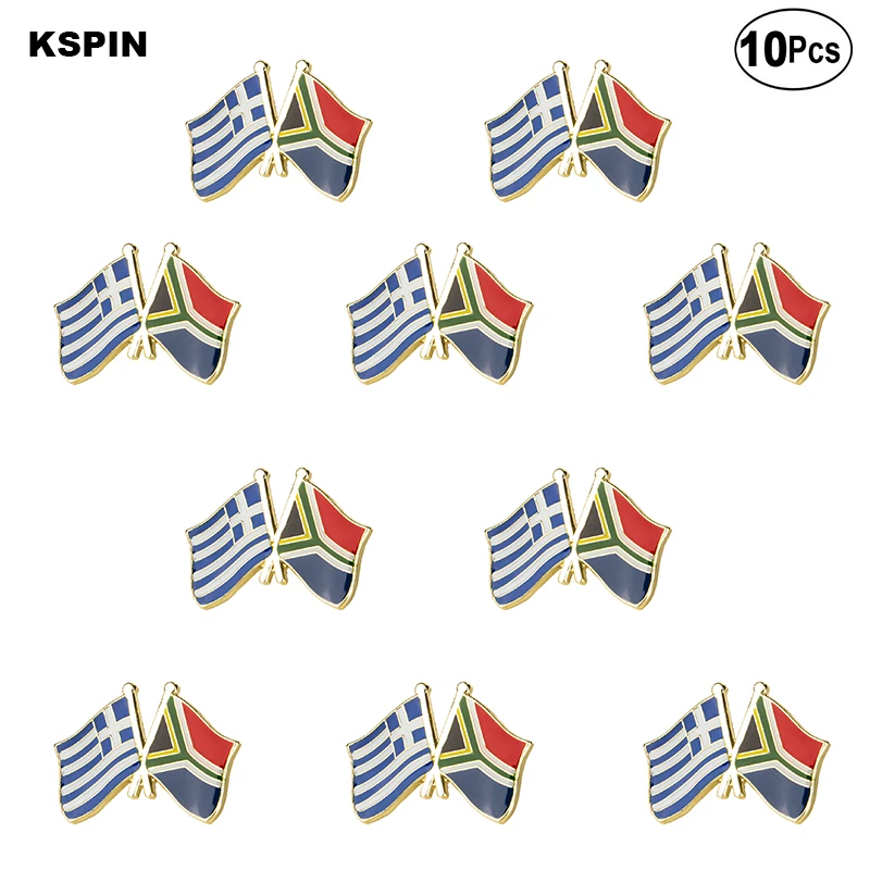 

Greece and South Africa Flag Lapel Pin Flag badge Brooch Pins Badges 10Pcs a Lot