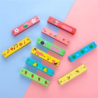 16 holes wooden harmonica mouth organ kids educational toys musical instrument melodica for children great gift cute pattern