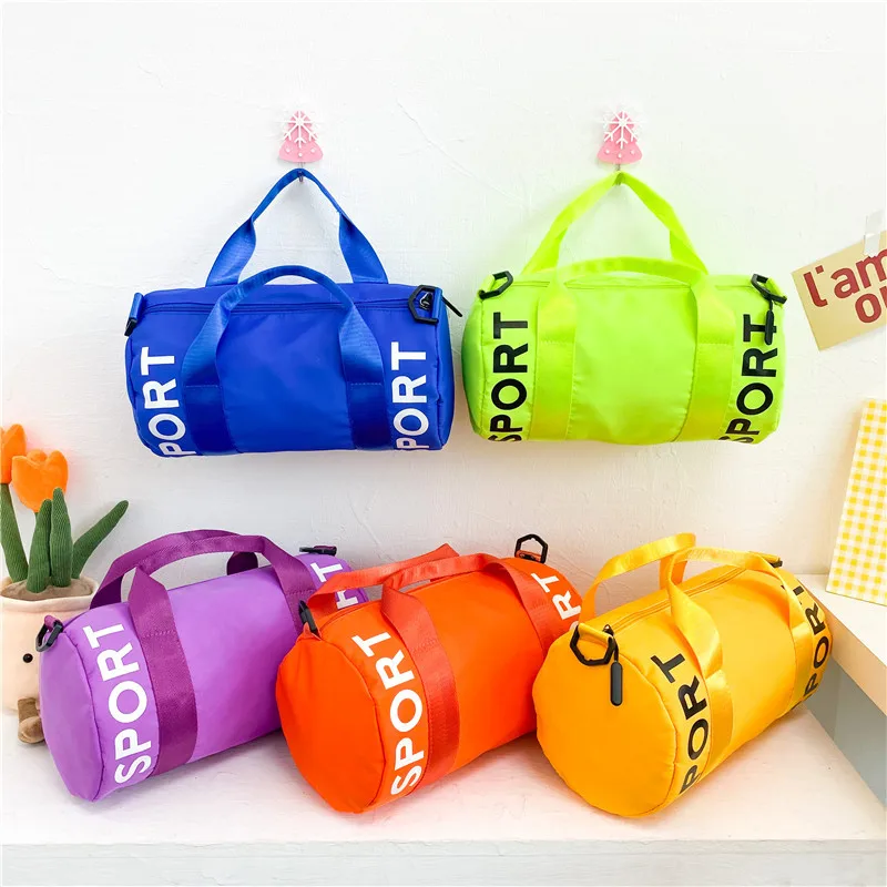 

Fashion Kids Handbag Round Barrel Duffle Bag Children's Crossbody Purse Boys Gym Sports Weekend Small Cute Travel Overnight Bag