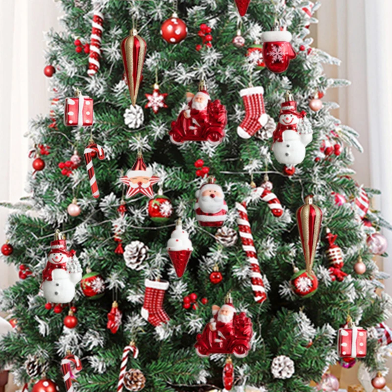 Рождественские Украшения Красный/белый Олень Шары 2 Шт./компл. Подвесные Подвески