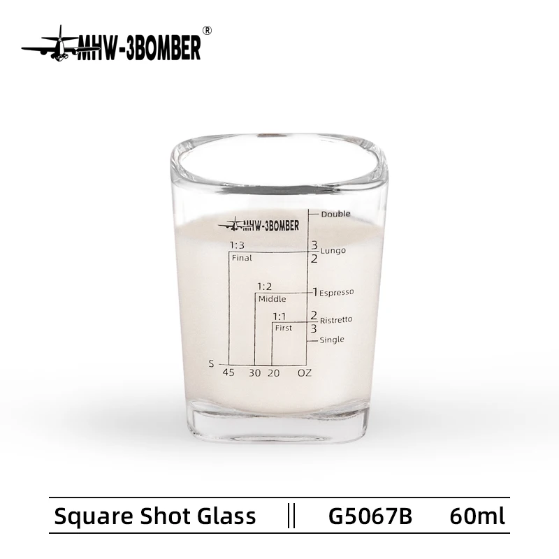 

60ml Espresso Cups Delicate Square Coffee Glass Measuring Cup Chic Juice Milk Clear scale Mugs Restaurant Cafe Kitchen Accessore