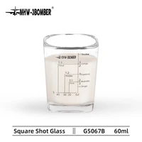 60ml espresso cups delicate square coffee glass measuring cup chic juice milk clear scale mugs restaurant cafe kitchen accessore